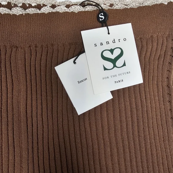 NWT ♡ SANDRO PARIS ♡ Ribbed Knit Lingerie Sleepwear Shorts SIZE 40 (MEDIUM) - Picture 15 of 16